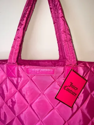 Juicy Couture Hot Pink‎ Quilted Tote Bag NWT Barbiecore Y2K Shoulder Bag thumbnail 4