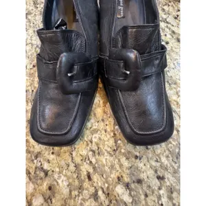 Paul Green ROBIN SQUARE TOE BLACK LEATHER LOAFER PUMP Size 7 US 9.5 thumbnail 12