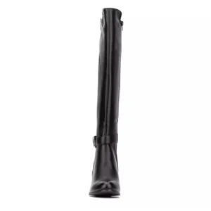 New York & Company Black Over-the-Knee Block Heel Boots with Dual Zippers Size 8 thumbnail 3