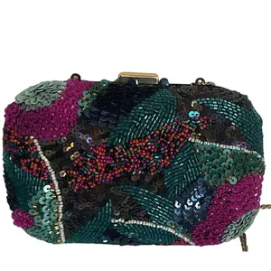 Sequin Clutch Multicolor Hard Case Evening Bag Prom Wedding Purse thumbnail 2