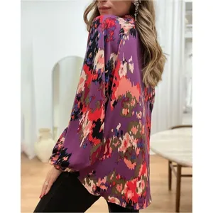 NEW Blouse Tops V Neck Lantern Long Sleeve Shirt M thumbnail 4