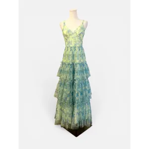Hutch Madi Gown Watercolor Daffodil Tiered Tulle Maxi Dress NWT Size 2 thumbnail 6