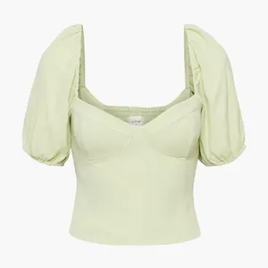 BNWT Aritzia Wilfred Novella Short Sleeve Blouse Top Pastel Sage Green thumbnail 2