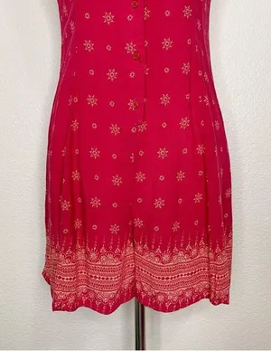 NWOT Mudd Women’s Size Large Red Floral Romper thumbnail 3