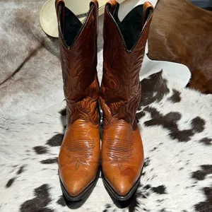 Vintage Real Leather Cowboy Boots Festival Rave Burning‎ Man T1 thumbnail 5