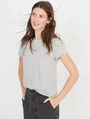Madewell Northside Vintage Tee in Light Heather Grey Small New Womens Tshirt Top thumbnail 1