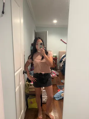 Edikted Dark Grey Denim Mini Skirt size s thumbnail 4