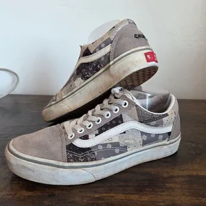Vans Patchwork Sneakers Low Top Gray Custom Chill Chupapi Unisex M 7.5 W 9 thumbnail 1