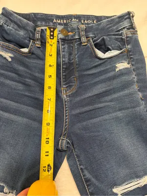 American Eagle Next Level Stretch High Waisted Distressed Jeans - 2 Short thumbnail 4
