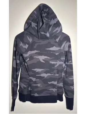 Athleta Camo Zip-Up Hoodie Sweatshirt Size S Grey Black thumbnail 3
