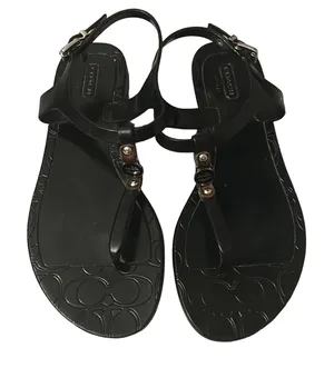 Coach Piccadilly Black Jelly Sandals 6B Quiet Luxury Heritage Slow Fashion Prep thumbnail 1