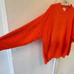 Vintage Talbots Orange Diamond Knit Cotton Crewneck‎ Sweater Women's XL Casual thumbnail 3