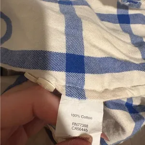 💜 J. Crew 100 Percent Cotton Blue and White Plaid Women's Button Down Shirt 🦭 thumbnail 5