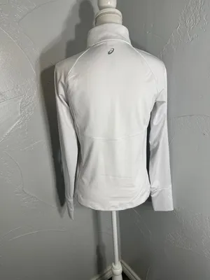 Asics White Zip-Up Athletic Jacket thumbnail 5