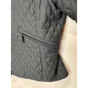 Barbour Jacket Quilted Microfiber Equestrian‎ Jacket Sz 6 Black thumbnail 5