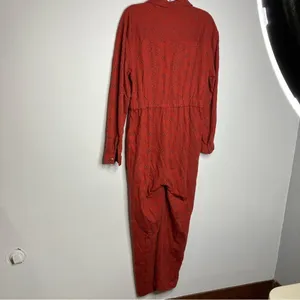 Free People rust colored eyelet‎ jumpsuit zip up size 4 thumbnail 9