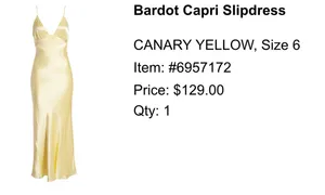 Butter Yellow Slip Dress Size 6 thumbnail 5
