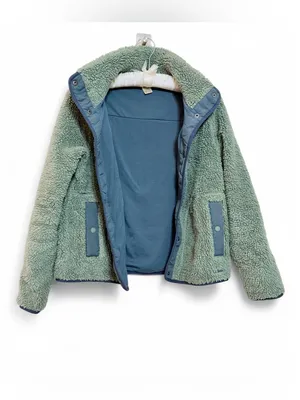 L.L. Bean Women’s Long Sleeve Sherpa Fleece Teddy Mock Snap Front Jacket Size S thumbnail 6