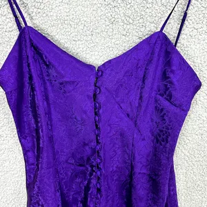 Adonna Slip Dress Women M Purple Jacquard Floral Mini Y2K Coquette Romantic‎ thumbnail 3