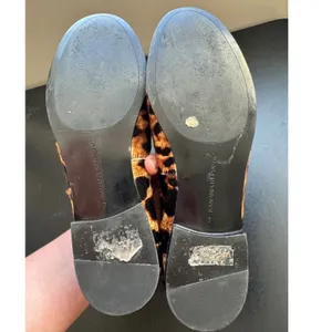 Banana Republic Calf Hair Leather Animal Print Slip On Loafer Flats sz 7 Career thumbnail 7