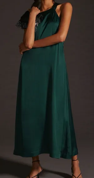 Maeve by Anthropologie Bow-Back Halter Midi Dress thumbnail 1