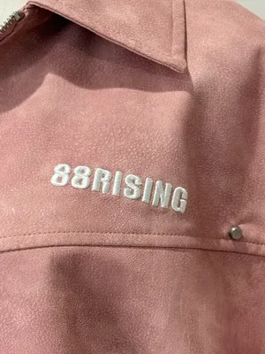 88Rising Pink Faux Leather Bomber Jacket Large Kpop Grunge Y2K Streetwear Edgy thumbnail 5