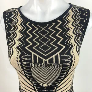 Windsor Multicolor Metallic Geometric Sleeveless Stretch Knit Bodycon Dress M thumbnail 3