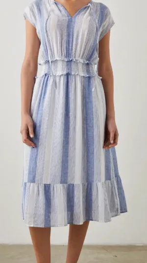 Rails Ashlyn Nevis Linen Dress Blue & White Stripes Size Small thumbnail 1