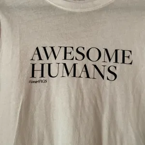 FIGS White "Awesome Humans" Long Sleeve Super Soft Underscrub Undershirt Small thumbnail 4