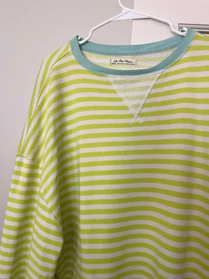 Free People Classic Striped Oversized Crewneck thumbnail 6