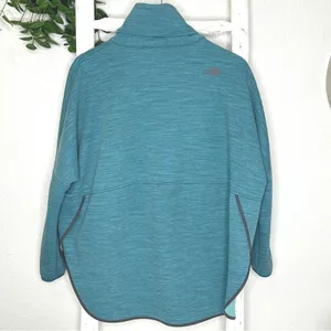 The North Face Womens Pullover Tunic Sweatshirt Teal‎ Blue Funnel Neck XS thumbnail 3