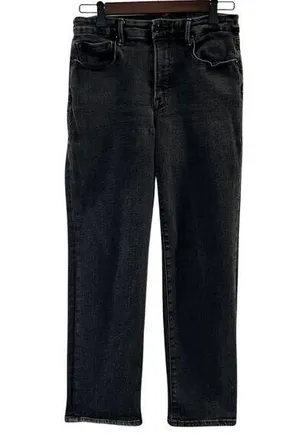 Good American Women's Distressed Black Cropped Jeans Size 10 thumbnail 1