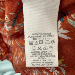 Free People Covent Garden Orange Rust Floral Ruffle Faux Wrap Midi Dress Size‎ 4 thumbnail 5