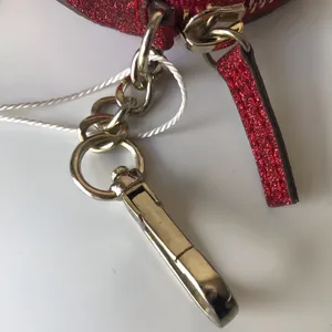 New York & Company Glitter Round Zipper Pouch Bag Charm Key Chain, NWT thumbnail 5
