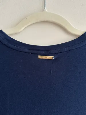 MICHAEL Michael Kors Navy Blue Ruched Cinched Casual Dress, Size Medium thumbnail 11