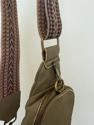 Anthropologie Olive Mini Crossbody with Patterned Woven Strap thumbnail 4