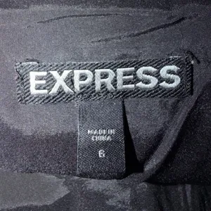 Express Womens Black White Herringbone Pencil Skirt Size 6‎ Cotton Blend Career thumbnail 3