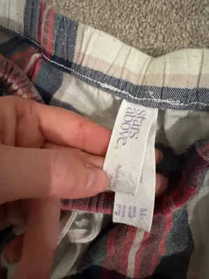stars above Red White and Green Plaid Two-Piece Pajama Set thumbnail 4
