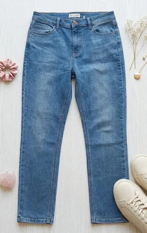 Free People FP Blue High-Rise Straight Leg/Skinny‎ Jeans Size W 30 thumbnail 1