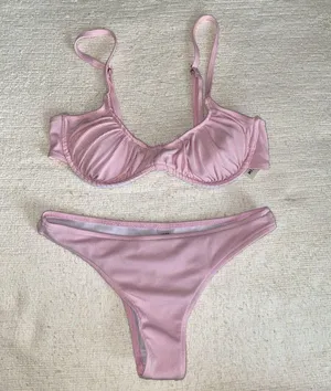 Ribbed Bikini Set Pink thumbnail 1