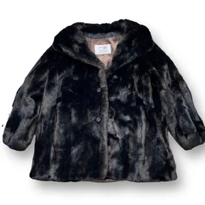 Vintage 60s Tissavel Faux Mink Swing Coat Dark Brown Plush XL Glam Winter‎ thumbnail 4