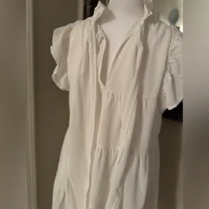 Beautiful entro White Tier Ruffle Sleeve Bow Tie Large Dress thumbnail 4