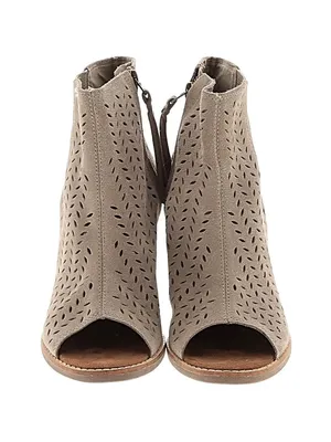 Toms Majorca Peep Toe Ankle Booties Suede thumbnail 9