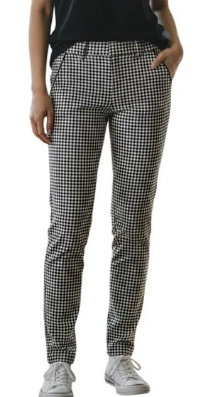 Shinestar Gingham‎ Checkered Pants Black White Y2K Stretch Women Size Large thumbnail 1