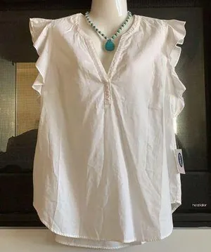 Old Navy Ruffled sleeveless top (L) thumbnail 1