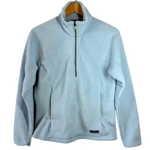 Patagonia Synchilla Light Blue 1/4 Zip Fleece Pullover Women’s Size Medium thumbnail 2