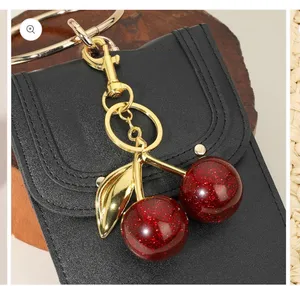 Glittered Cherry Keychain / Bag Charm Red thumbnail 2