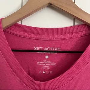 Set Active Pink Oversized Long Sleeve Tee thumbnail 2