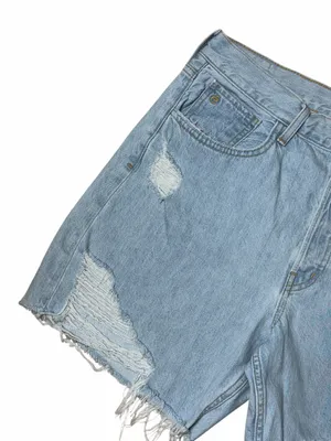 Etica Revolve Light Wash Distressed Denim Shorts Womens 30 thumbnail 3
