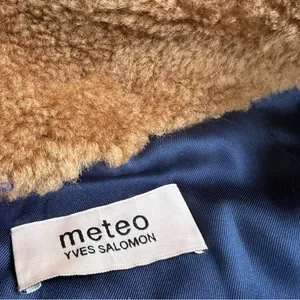 Yves Salomon Meteo Women's Teddy Bear Coat Camel Brown 100% Lamb Shearling Fur thumbnail 3